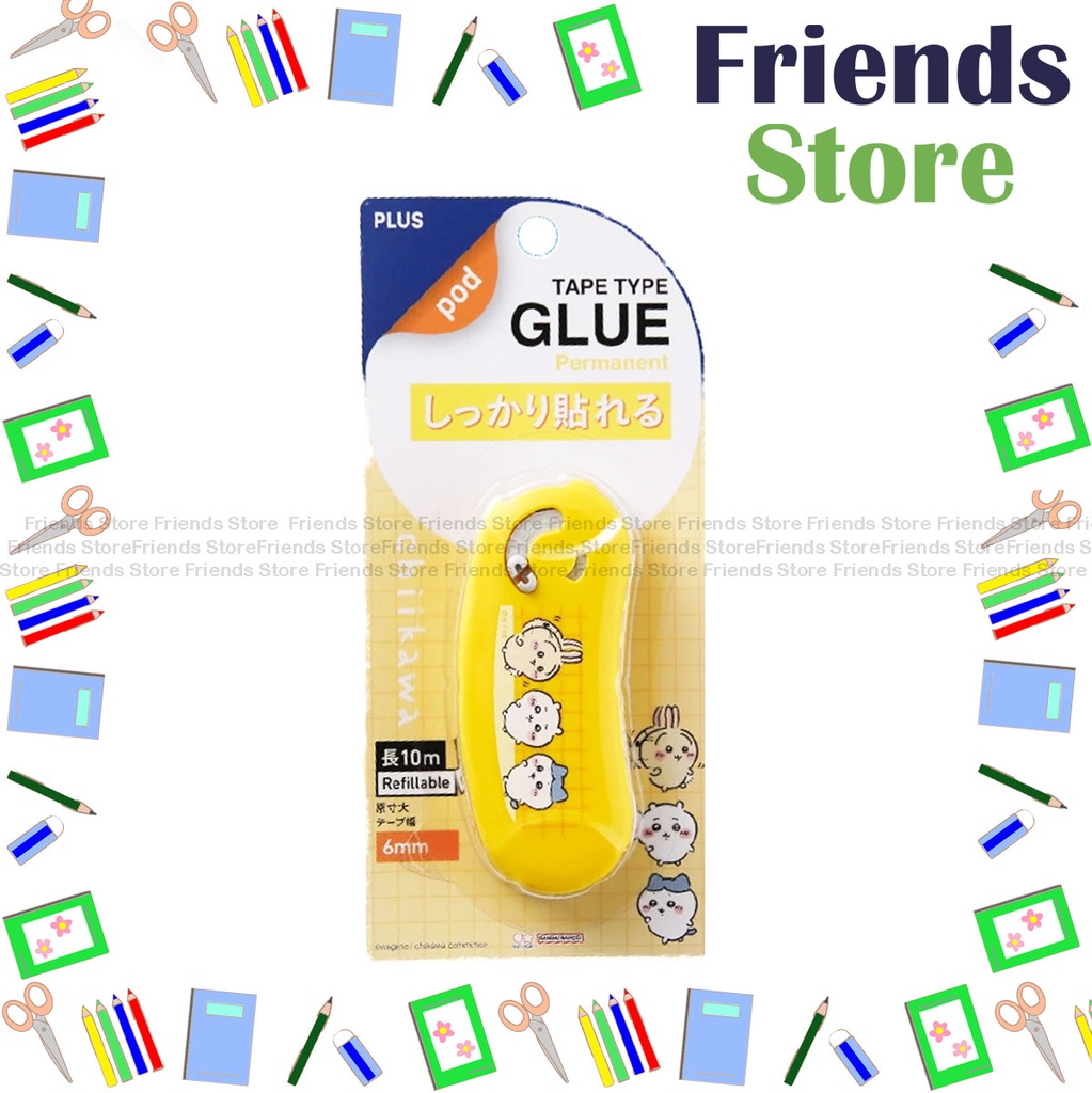 [19025J] PLUS - Limited Edition Chiikawa X Tape Type GLUE W6mm X L10m (Yellow) TG-1110-SS