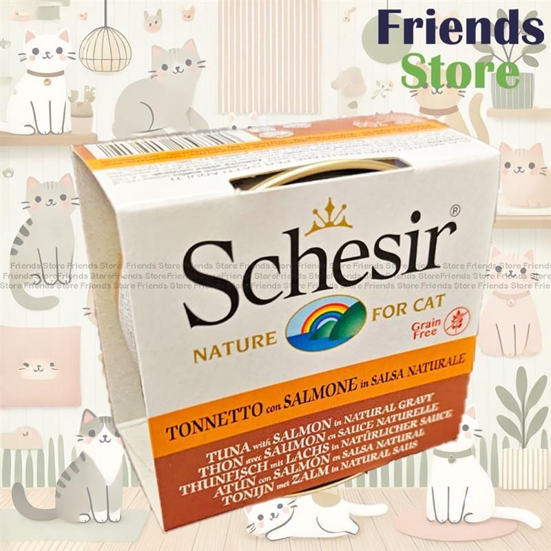 Schesir - ウェット オリジナル グレービー 無穀物 ツナ＆サーモン グレービー 猫缶 70g