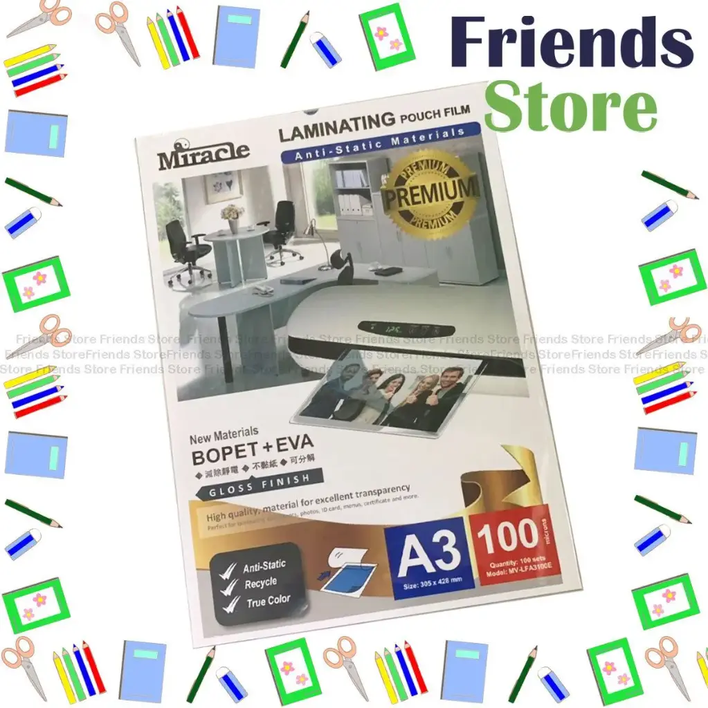 [16507] Miracle - Miracle A3 100mic Anti-Static Laminating Film (100sheets/box) 