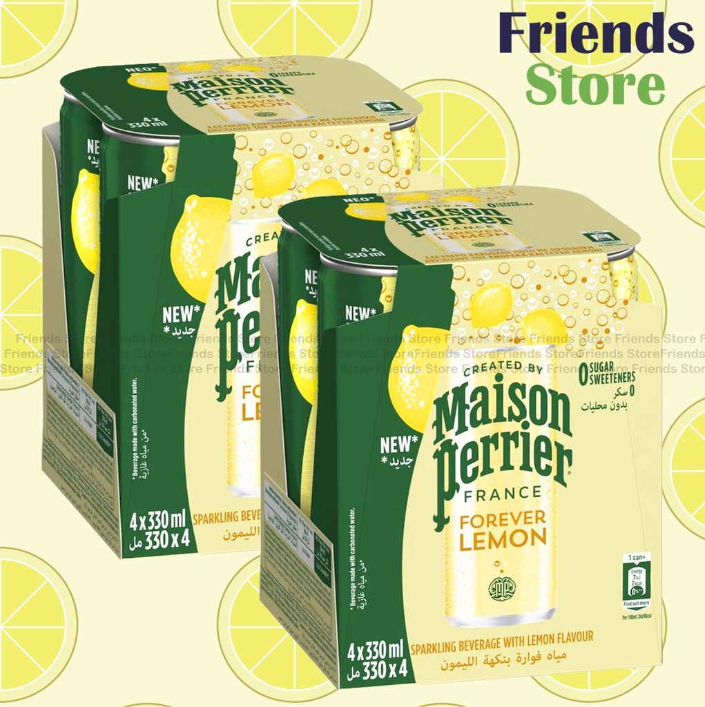 Perrier - 罐裝 巴黎純天然有氣礦泉水 (檸檬味) 330毫升 x 8