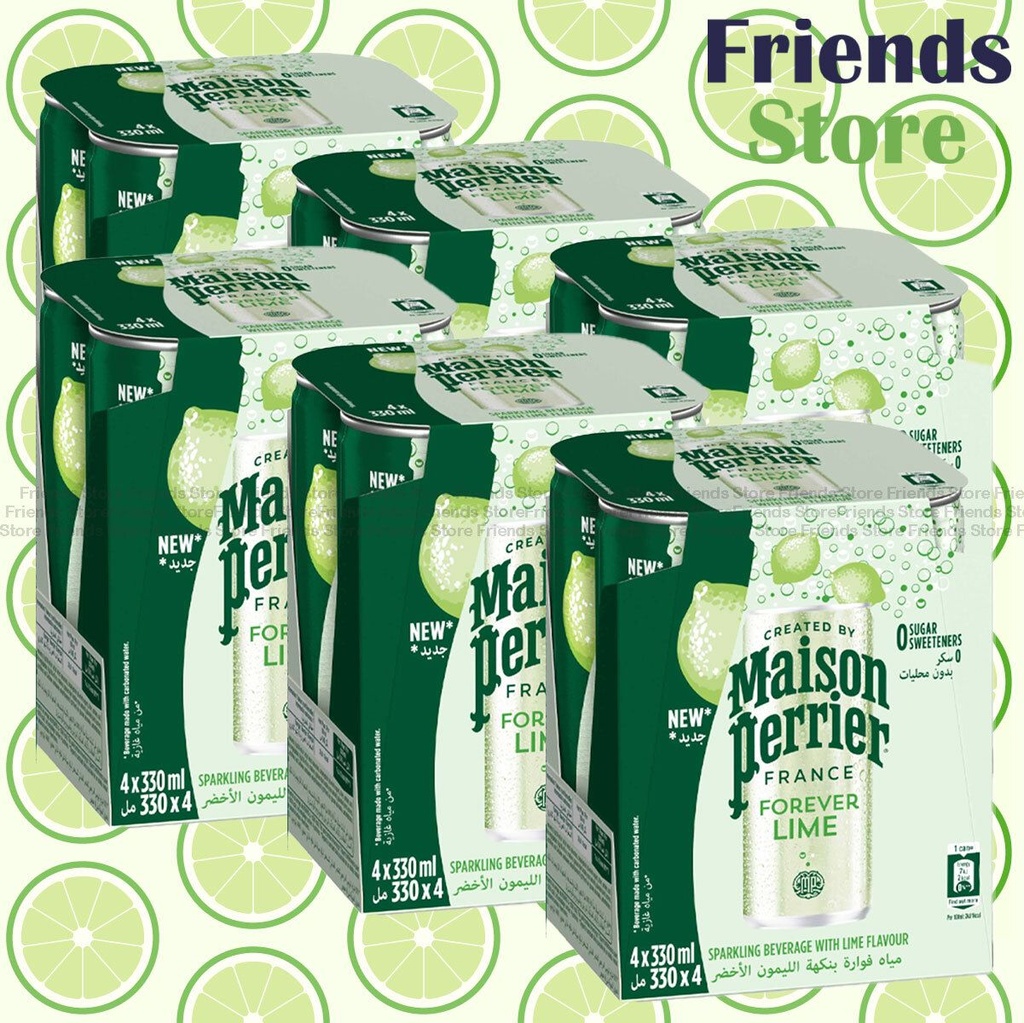 Perrier - [Full Case ] Canned Sparkling Mineral Water (Lime Flv.) 330ml X 24