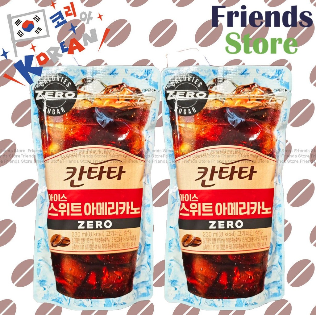 Lotte - Korea Cantata Bag-packed ZERO Iced American(No straw) (230ml X 2)