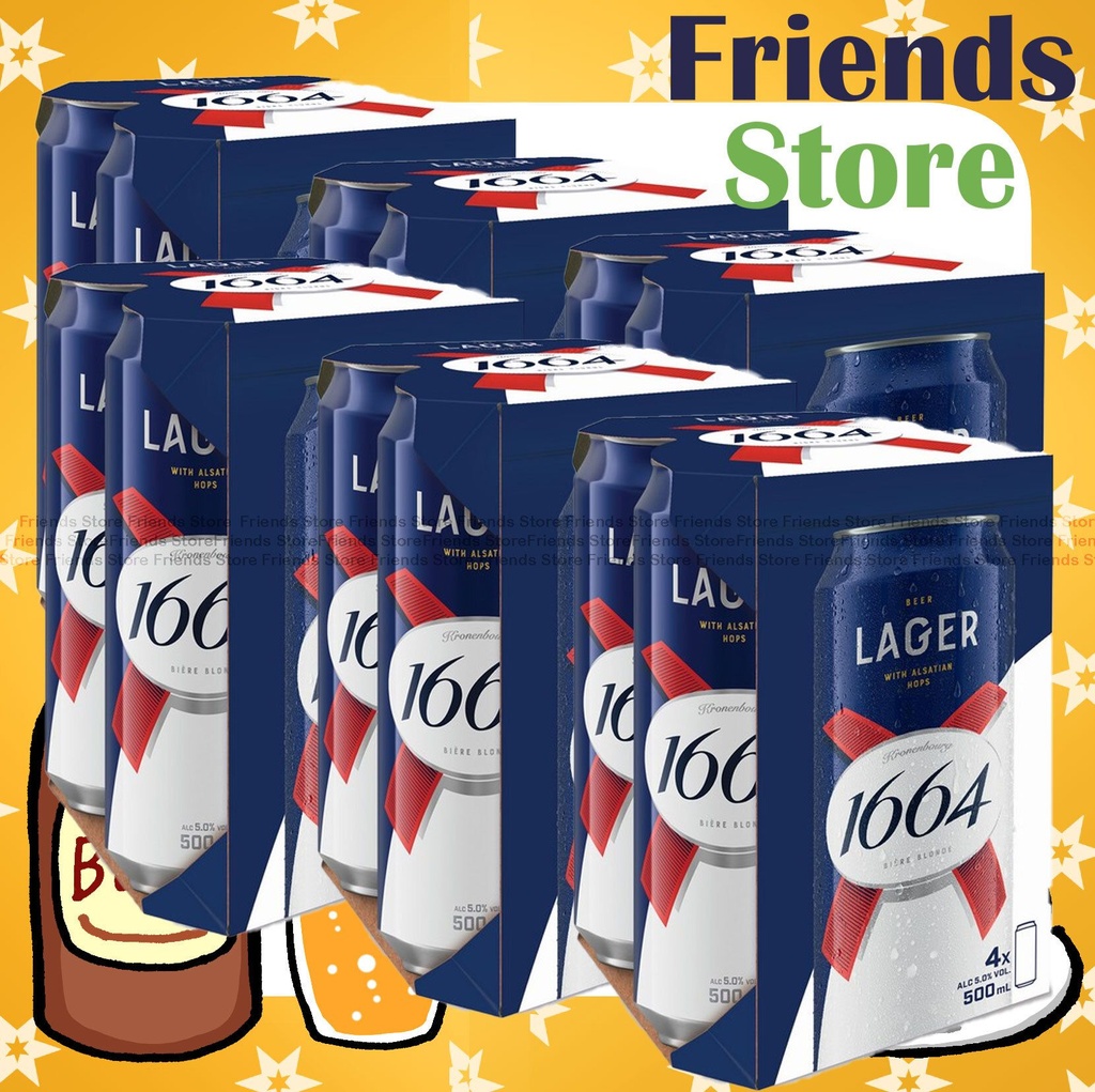 [400446HF] Kronenbourg 1664 - 【ケース販売】K1664 ジャンボラガービール (500ml × 24) #ディーラー商品（ランダム梱包）﻿