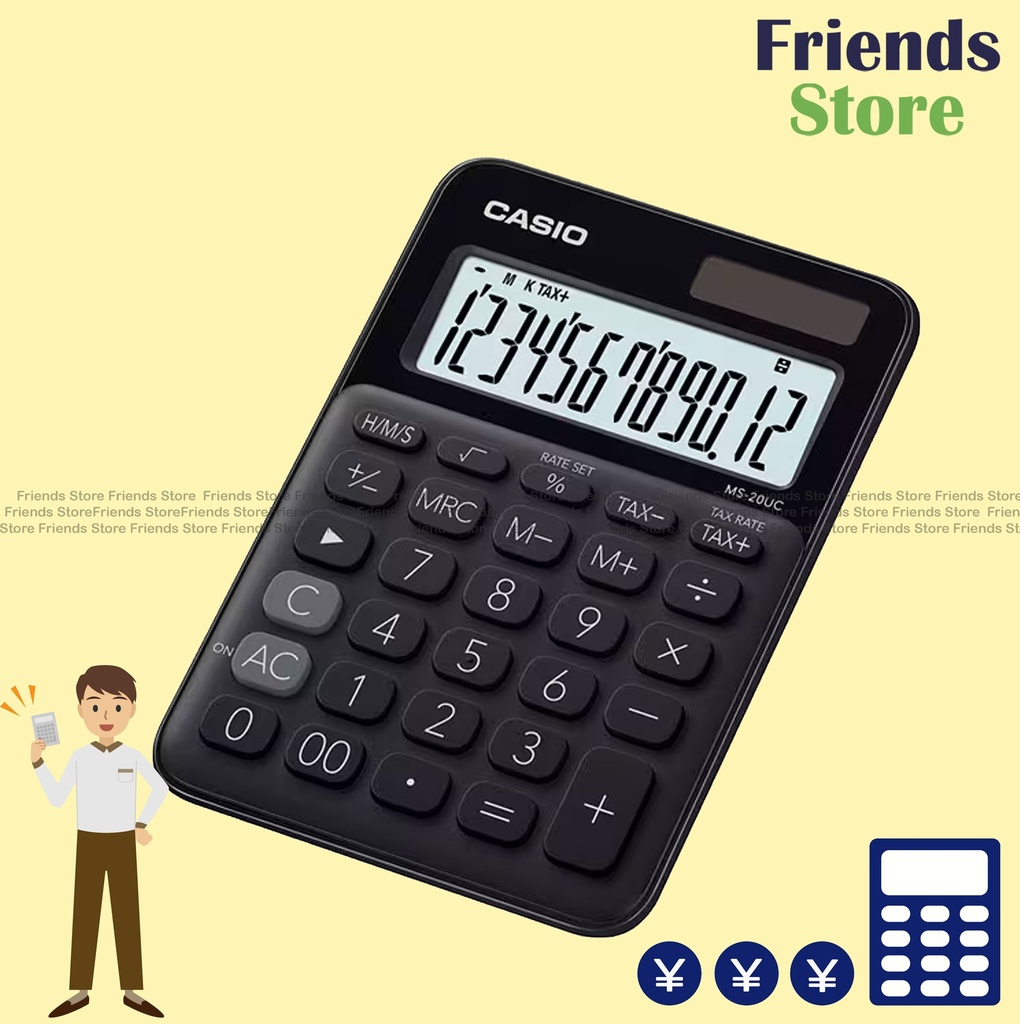 [350226] CASIO - เครื่องคิดเลขตั้งโต๊ะขนาดเล็ก รุ่น MS-20UC-BK (สีดำ)