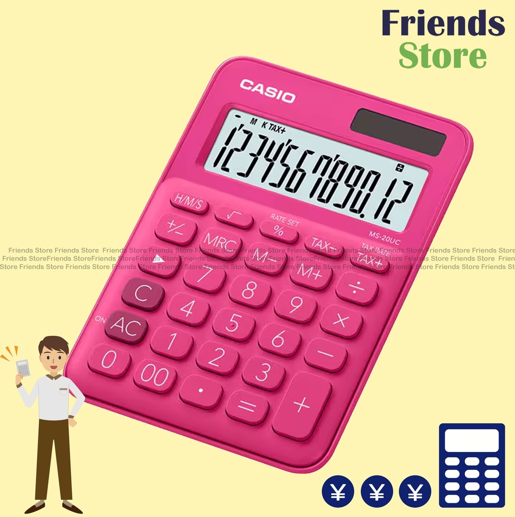 [350235] CASIO - Mini Desk Type Calculator Type MS-20UC-RD (RED)