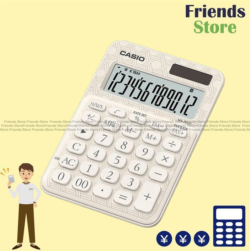 [350231-1] CASIO - เครื่องคิดเลขตั้งโต๊ะขนาดเล็ก รุ่น MS-20UC-JWE (สีขาวทาเคคาโกะ)