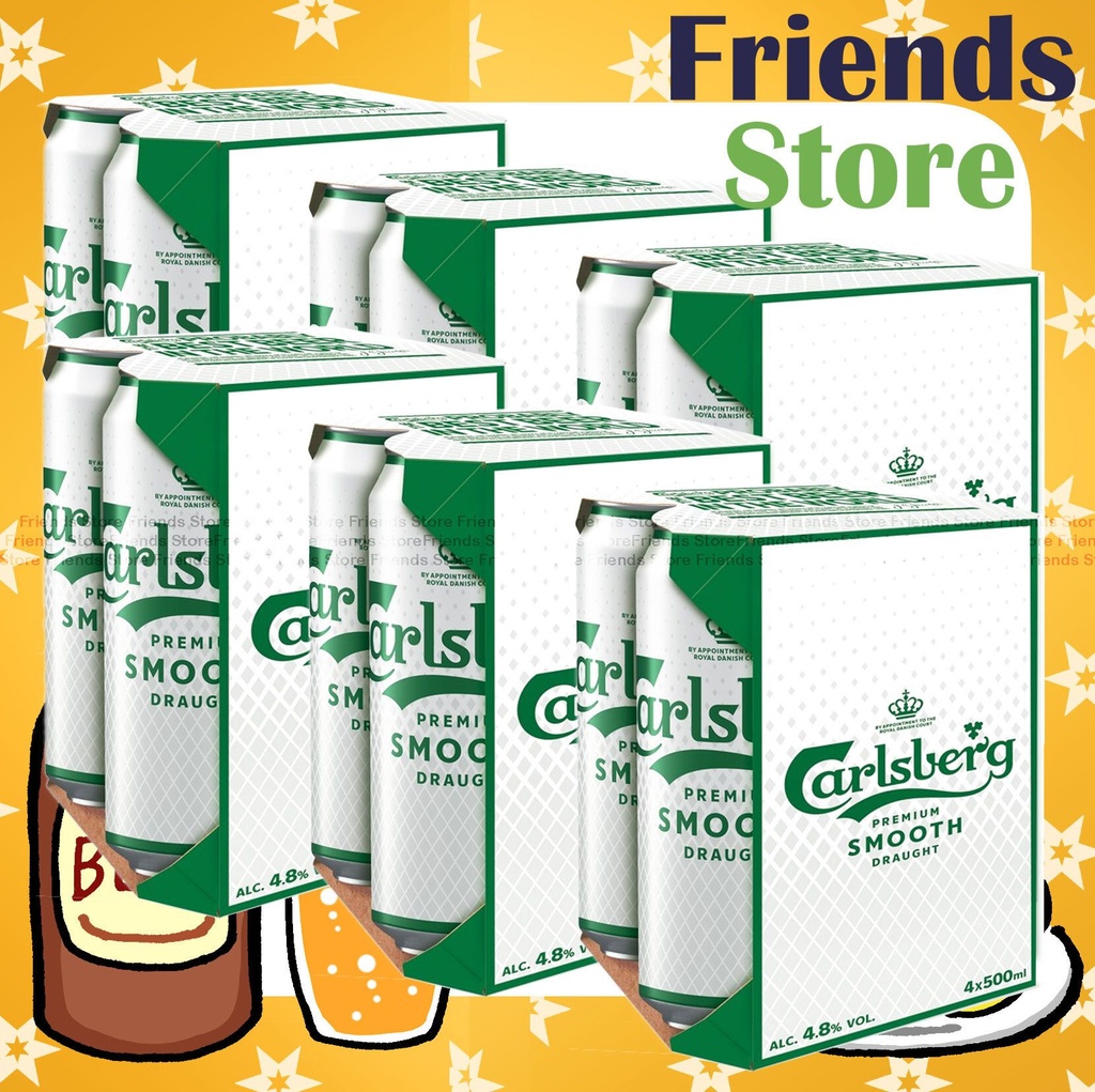 Carlsberg -【ケース販売】<King Can> 醇滑Smooth Draught Beer（500ml×24本）（正規品）