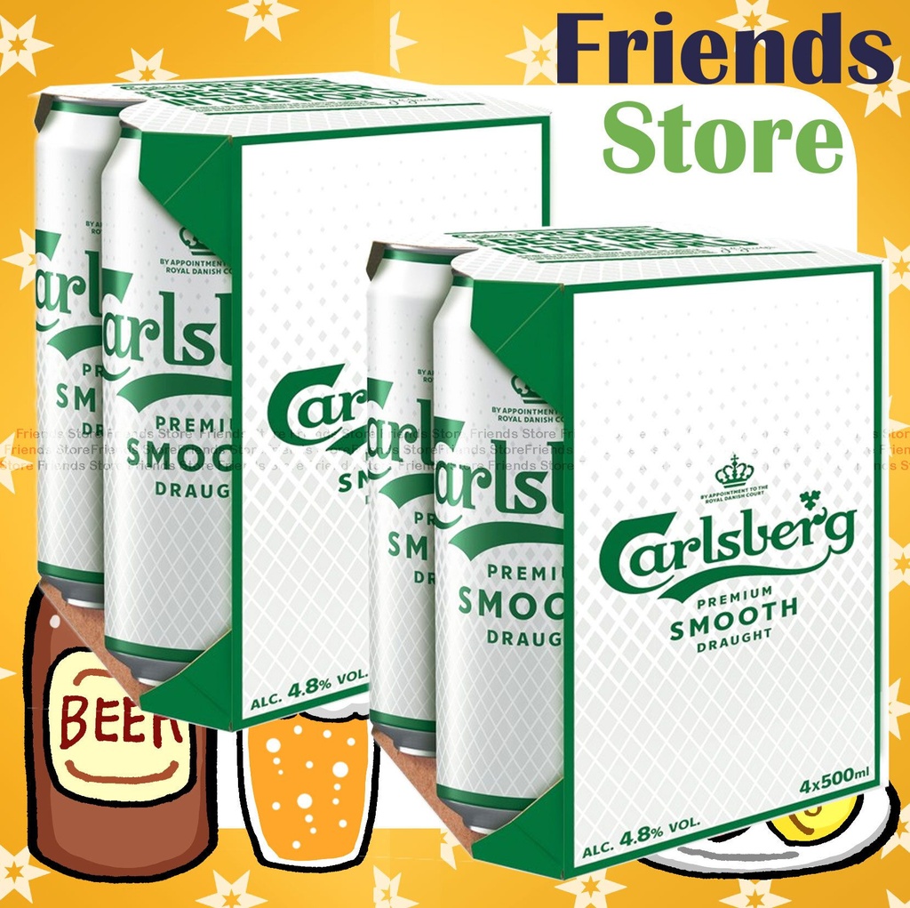 [400145M] Carlsberg - <King Can> 醇滑Smooth Draught Beer(500ml X 8) (Authorized goods)