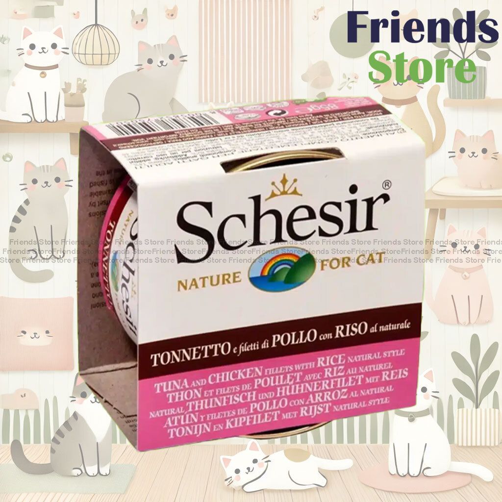 Schesir - Wet Original 水煮 - 吞拿魚雞肉飯貓罐頭 85g