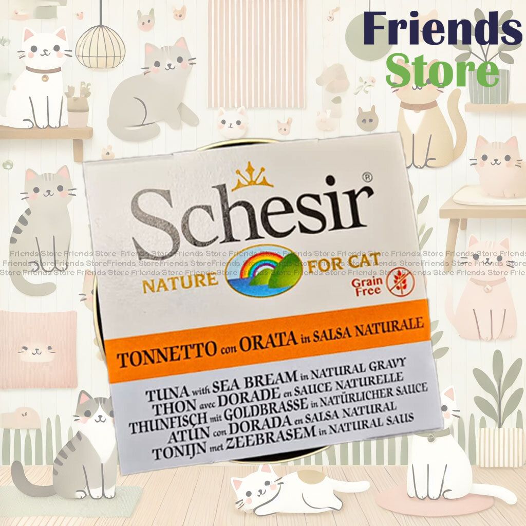 Schesir - Wet Original In Garvy - Grain Free Cat Canned Tuna Sea Bream Gravy 70g