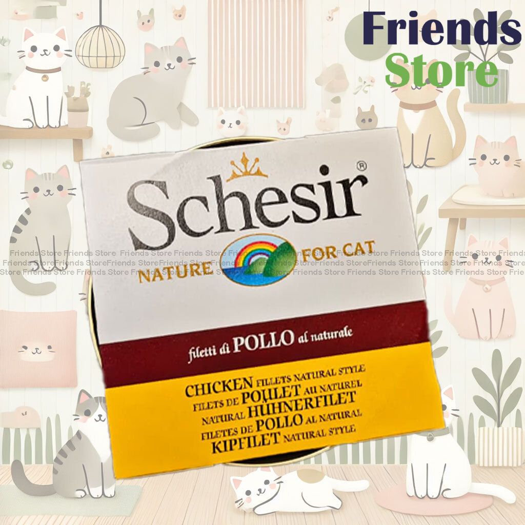 Schesir - ウォーター仕立て - 天然ほぐし鶏肉・ライス ボイル猫用缶詰 85g