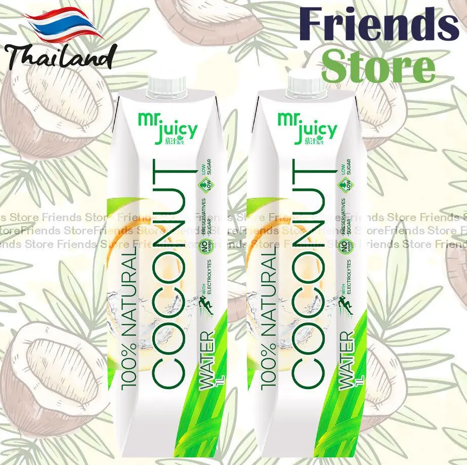 [4004753] มิสเตอร์จูซี่ - น้ำมะพร้าว 100% (1 ลิตร x 2 ขวด)