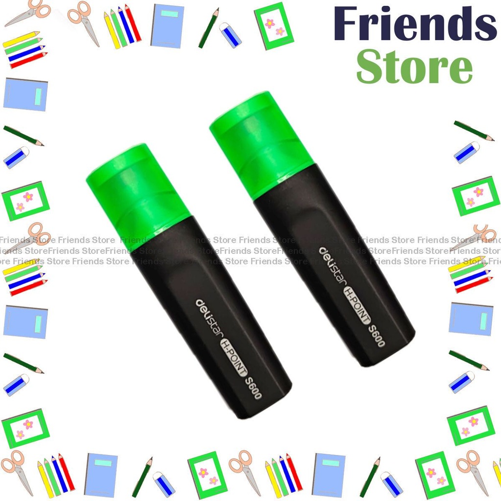 [125012N2] deli - S600 Highlighter (GREEN)  X 2