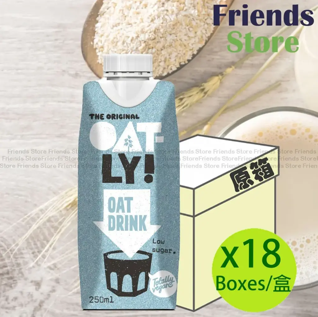 OATLY! -  [박스(케이스)] 소형팩 오트 드링크(강화형) 저당(250ml×18) #홍콩 딜러 상품