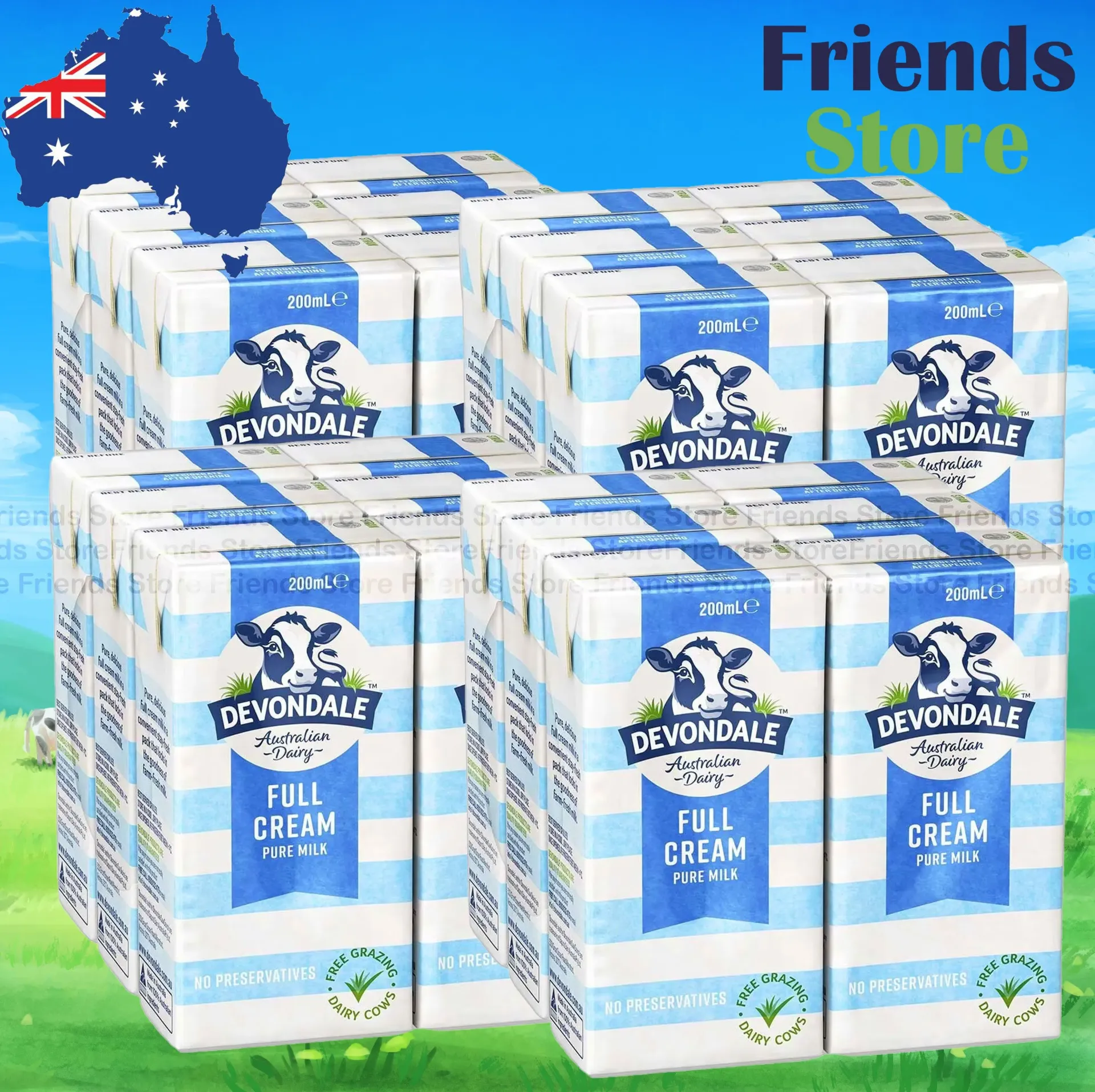 [4TM4FF] DEVONDALE - UHT Full Cream Pure Milk (200ml X 6 X 4)