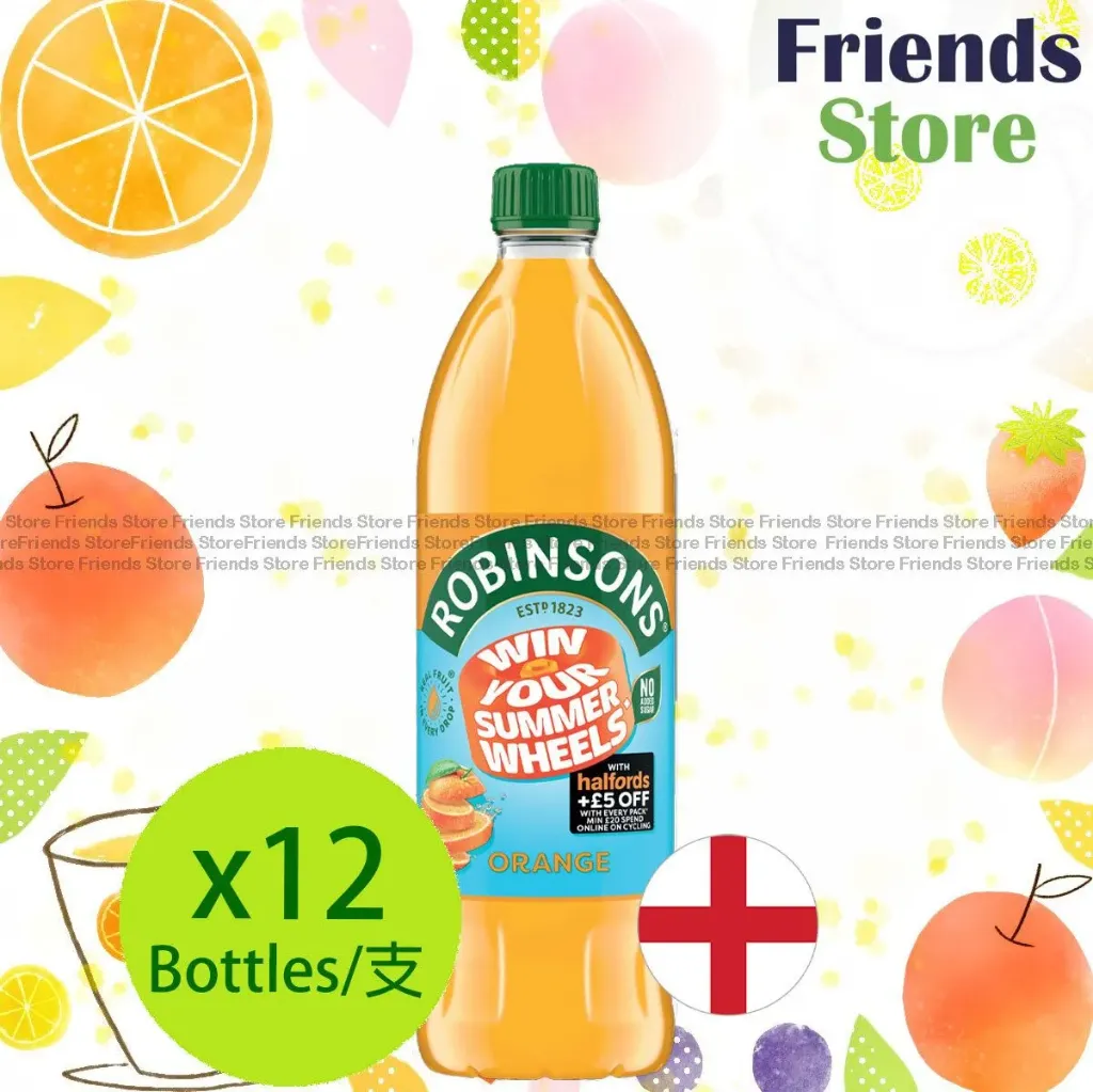[4RB3F] น้ำส้มเข้มข้น Robinsons (ไม่เติมน้ำตาล) (1 ลิตร x 12 ขวด)