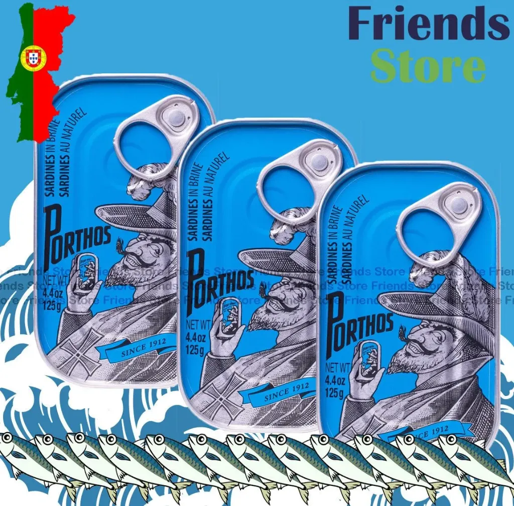 葡國老人牌 - 鹽水沙甸魚 罐頭食品 (藍) (125克 X 3)