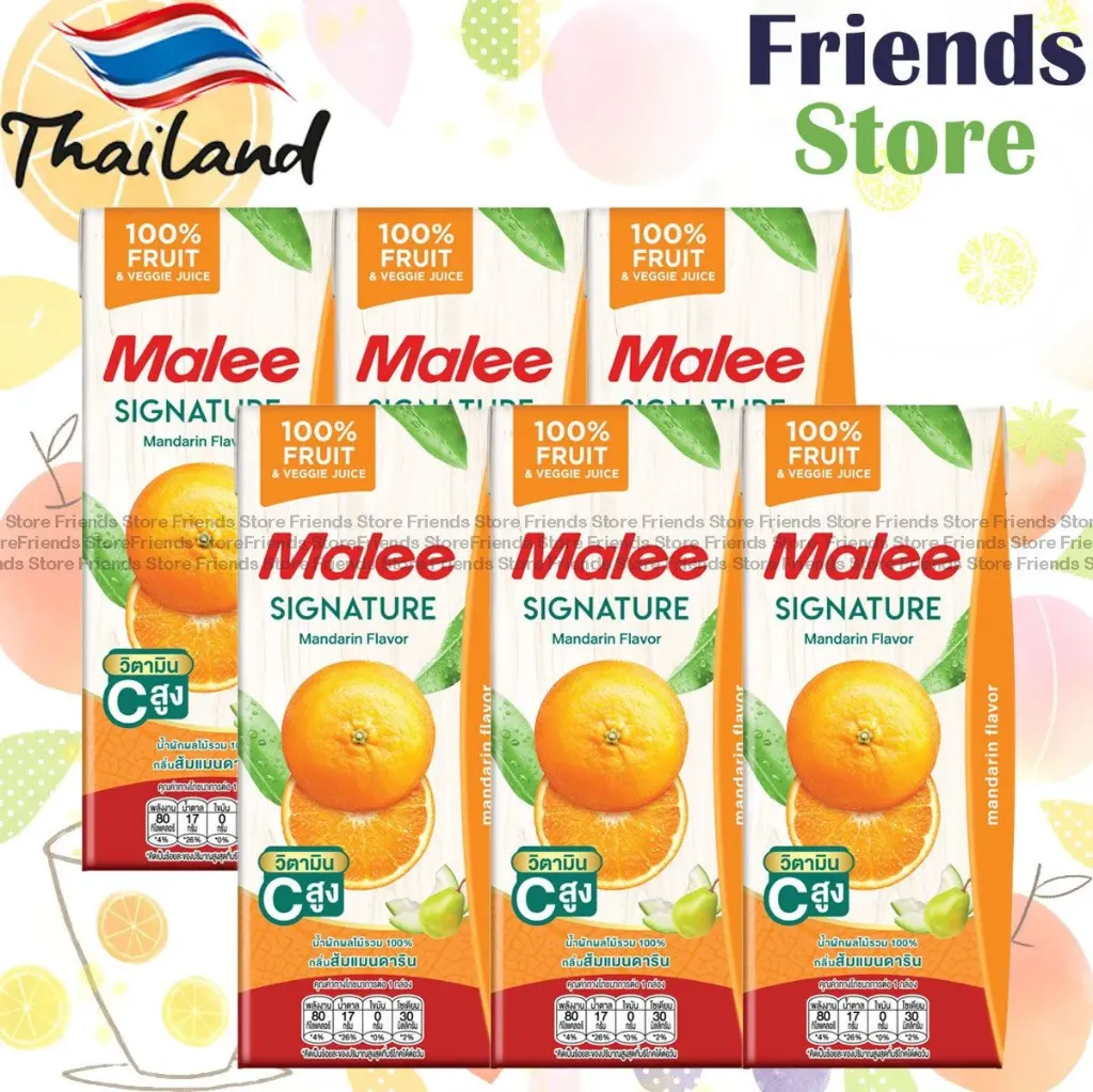 Malee - 100% 橙汁混合水果蔬菜汁 (200毫升 x 3 x 2)