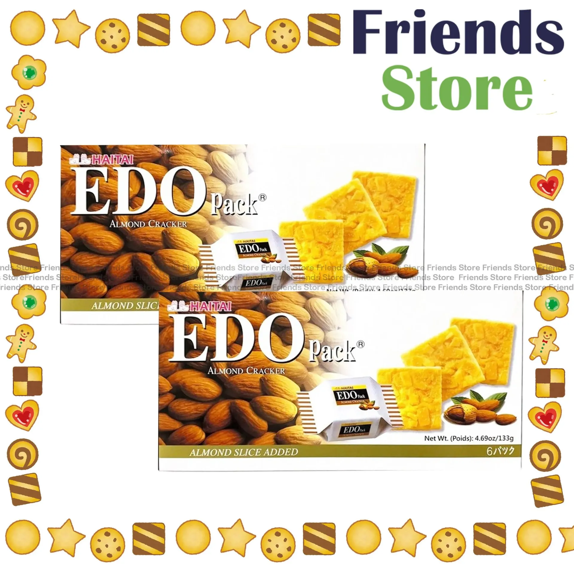 EDO - EDO pack 杏仁餅乾 (盒裝) 133克 x 2