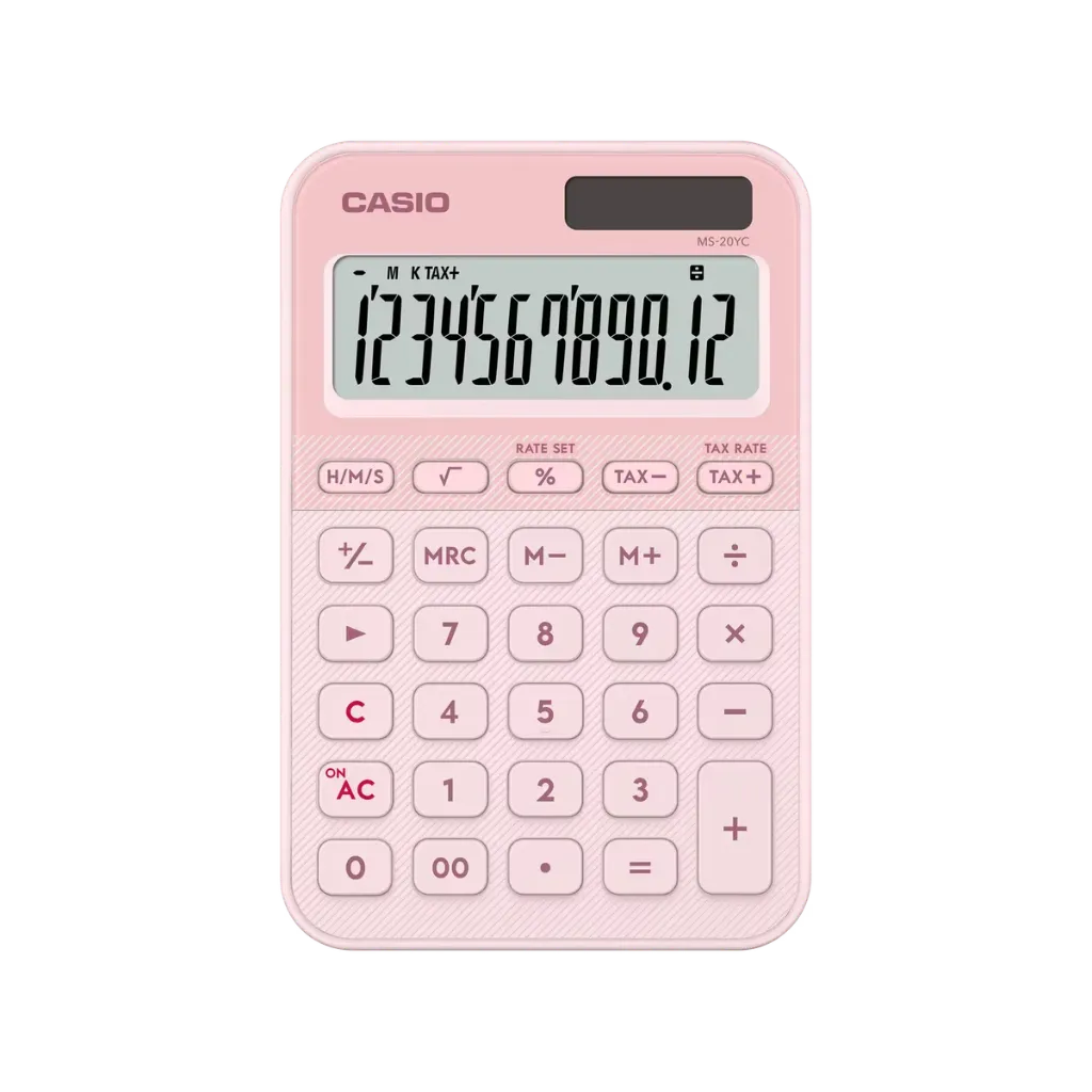 [35035D] Casio - 迷你桌上型計數機 MS-20YC-LP (粉紅色)