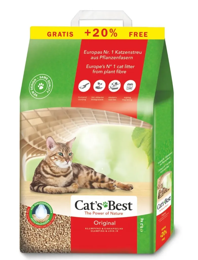 CAT BEST - แคท เบสท์ ทรายแมวไม้ จับตัวเป็นก้อนและดูดซับกลิ่น 5.2กก.