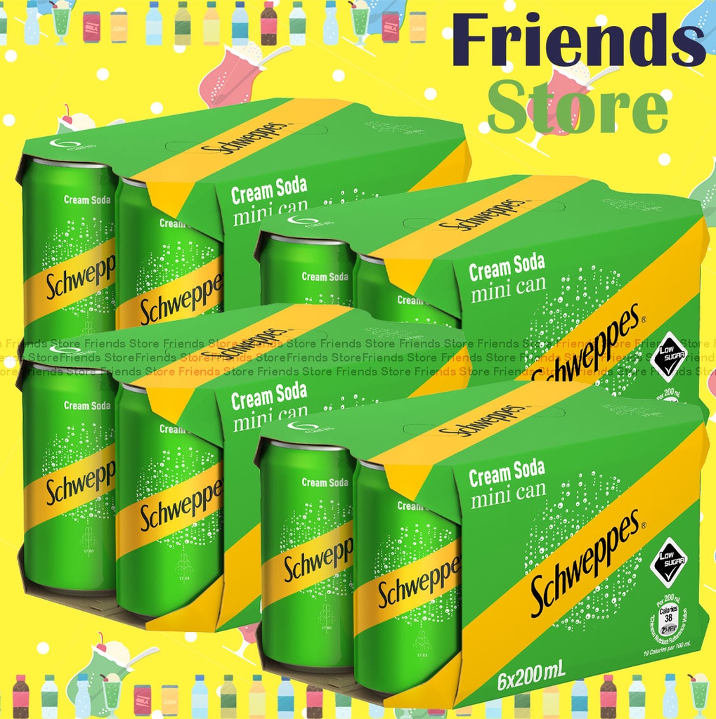 [400167_6CANF] Schweppes - [Full Case] Cream Soda (Low Sugar)  [Mini can] (200ml X 6 X 4)