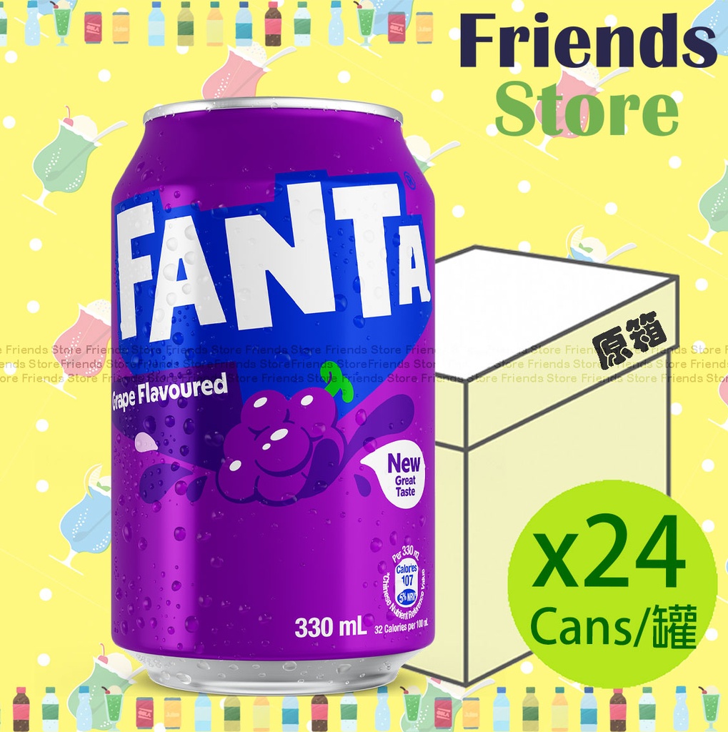 芬達 - [原箱] 提子味汽水 (330毫升 X 24)  #fanta
