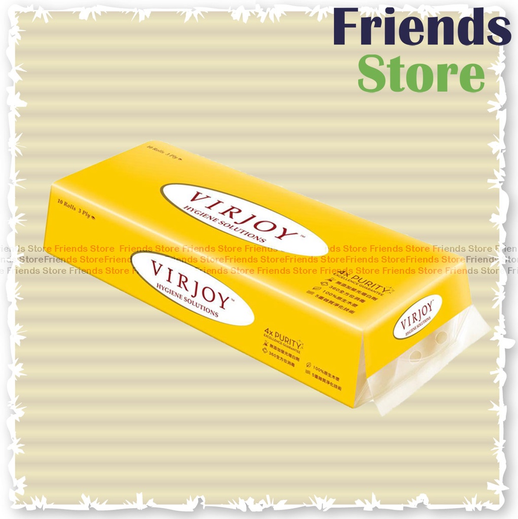 [13030] VIRJOY ​​- กระดาษทิชชู่แบบม้วน 10 ม้วน ราคาคุ้มค่าที่สุด
