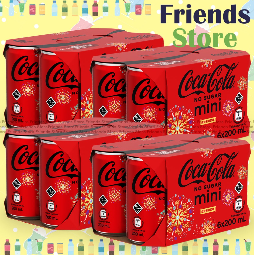 [400166_6CANF] โคคา-โคล่า - [ลังเต็ม] โคล่า ซีโร่ [กระป๋องเล็ก] (200 มล. x 6 x 4) บรรจุภัณฑ์ใหม่/เก่า จัดส่งแบบสุ่ม