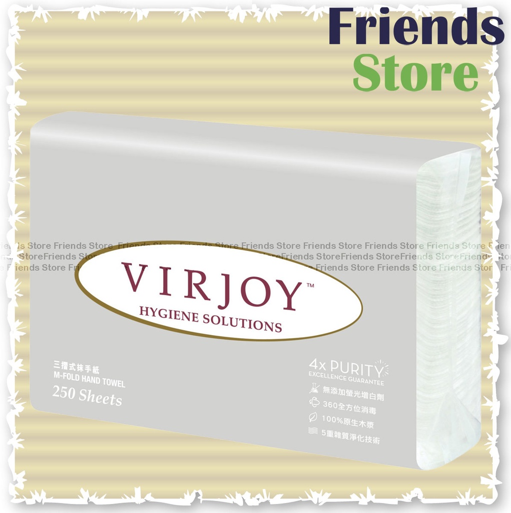 [130165] VIRJOY ​​- กระดาษชำระพับเอ็ม (250แผ่น/แพ็ค) (銀色)