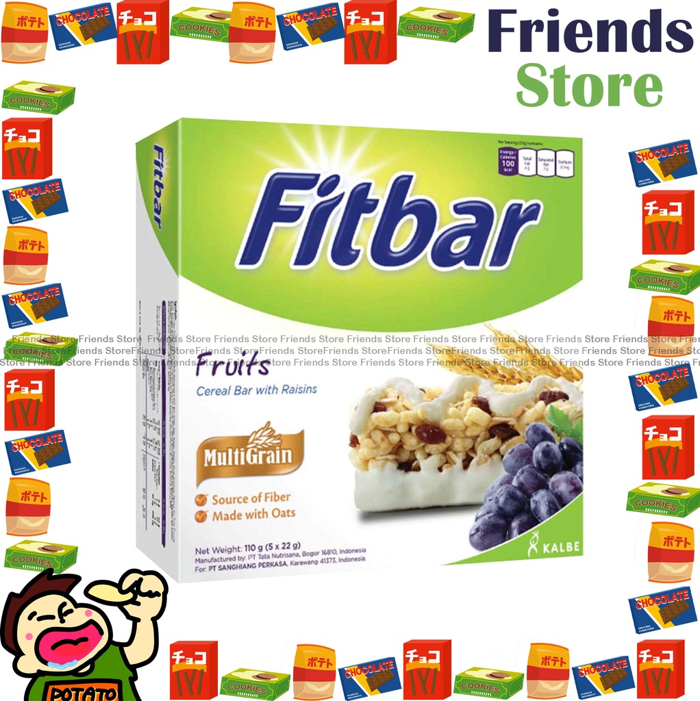 [4GZ10] Fitbar フルーツ味 全粒オーツバー（22g×5本）