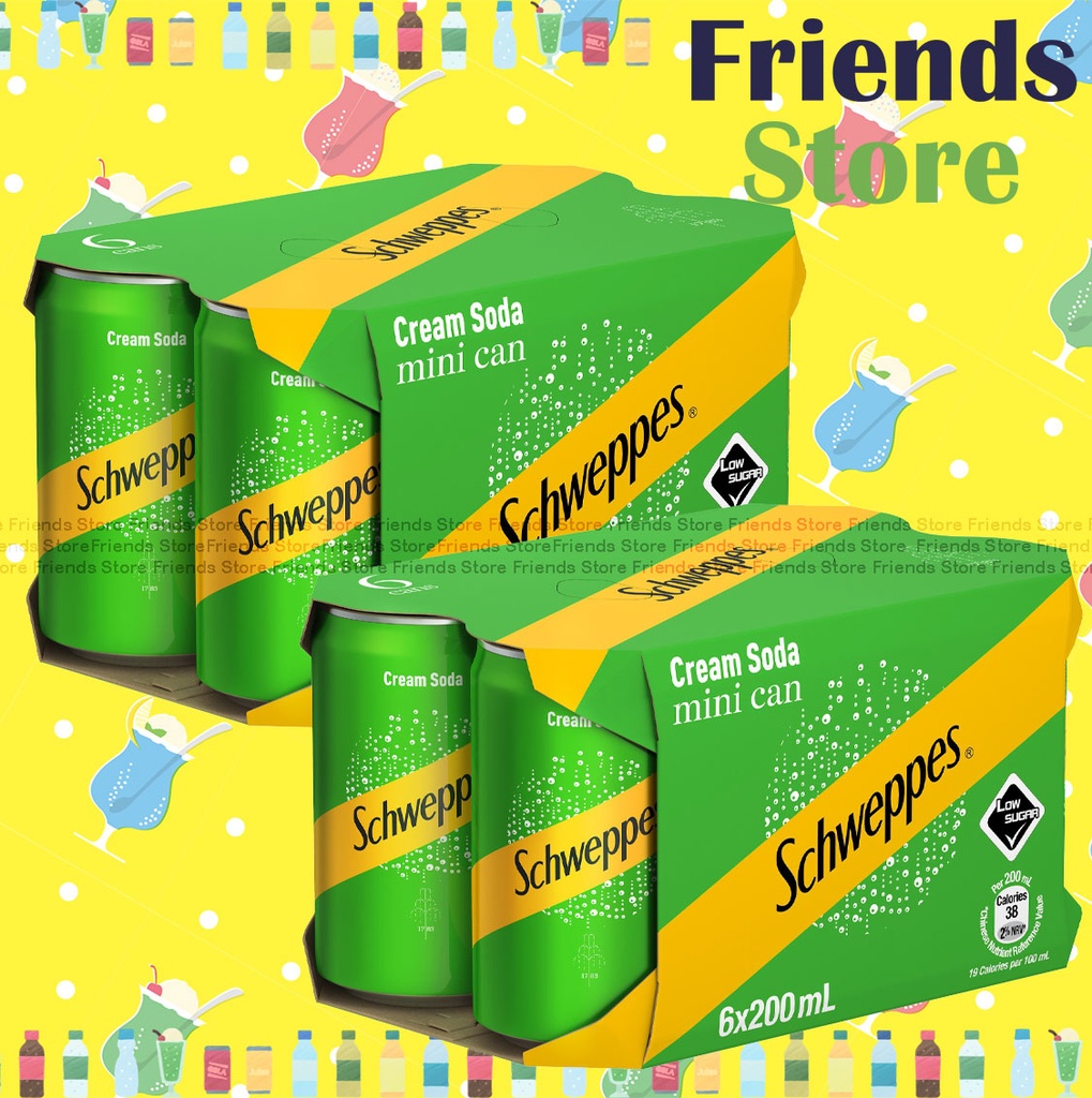 [400167_6CAN] Schweppes - Cream Soda (Low Sugar)  [Mini can] (200ml X 6 X 2)