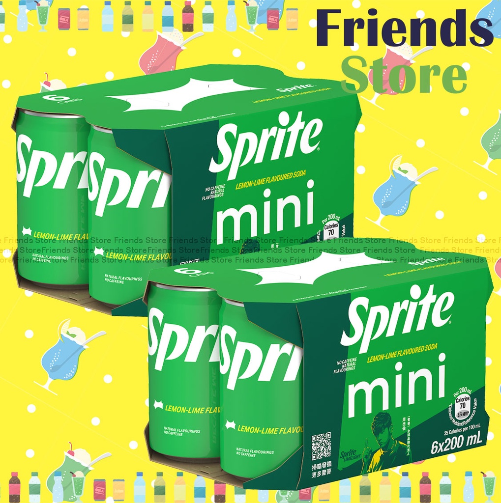 [400168_6CAN] Sprite - Lemon and Lime Flavoured Soda [Mini can] (200ml X 6 X 2) New/old packing randomly distrubuted