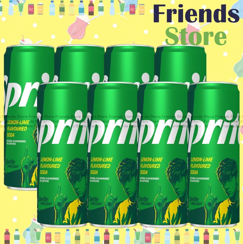 Sprite - Tall Can  Lemon and Lime Flavoured Soda (330ml X 8) New/old packing randomly distrubuted