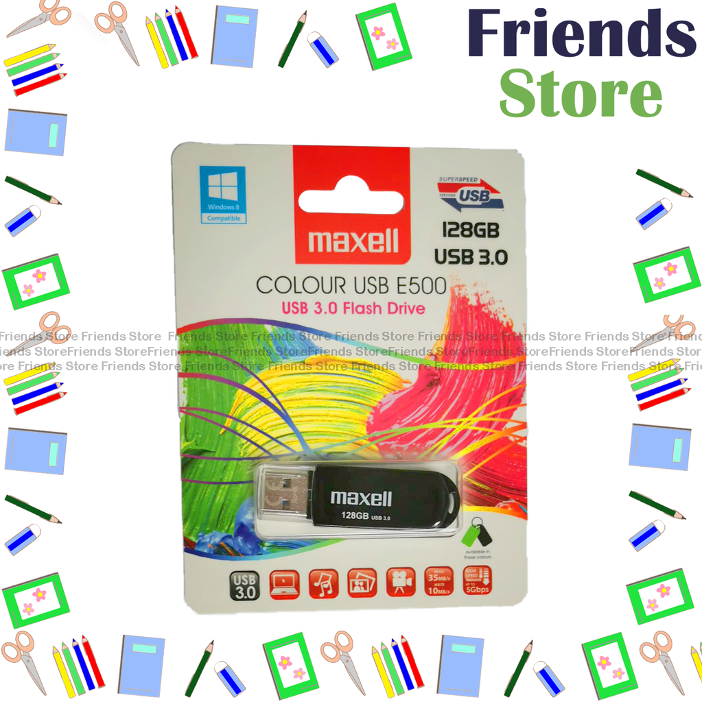 [12766D] Maxell - 台湾製 E500 USB 3.0 指紋認証メモリスティック フラッシュドライブ (128GB)