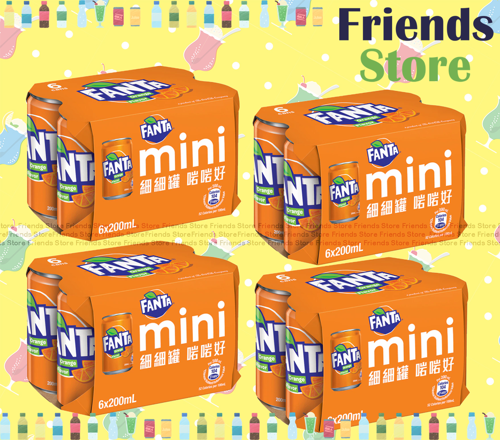 [400173_1_6CANF] 芬達 - [原箱] 迷你罐裝 橙味汽水 飲品 (200毫升 X 6 X 4) #fanta