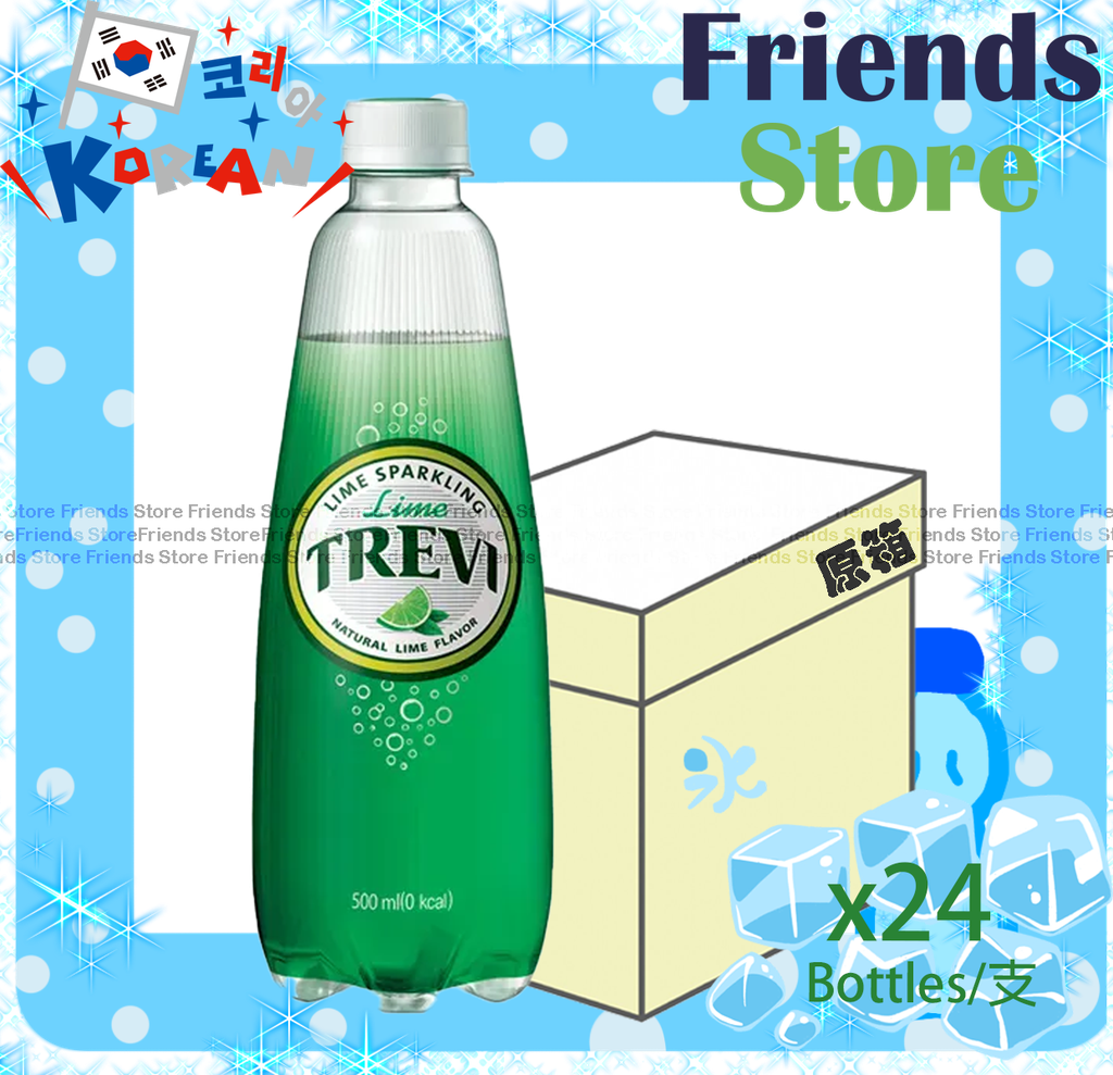 [400488] ล็อตเต้ - [ยกกล่อง] น้ำอัดลมรสเลมอน Trevi จากเกาหลี (500 มล. x 20 ขวด)