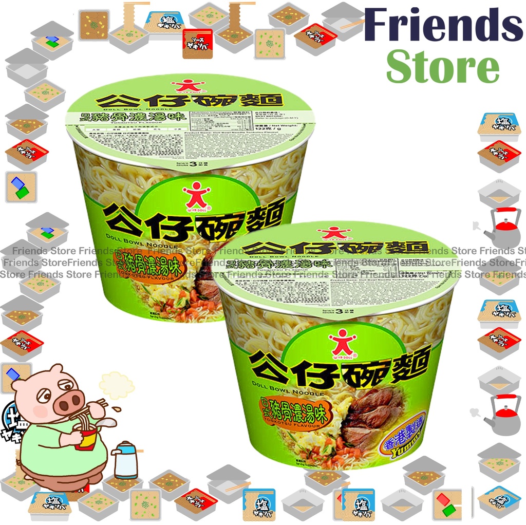 [400N18] ติ่มซำตุ๊กตา - บะหมี่กึ่งสำเร็จรูป รสทงคตสึ (122 กรัม x 2)