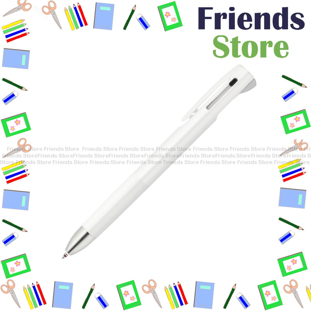 ゼブラ - 日本製 BLen 2+S 黒赤ボールペン + 芯0.5mm 白ペン軸 (B-B2SAS88-W)