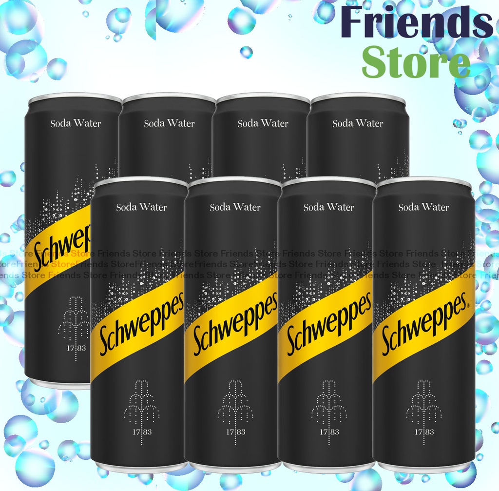 [400170H] Schweppes - Tall Can  Sparkling Water (330ml X 8) New/old packing randomly distributed