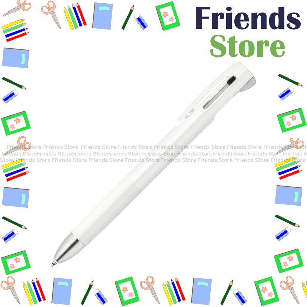 ゼブラ - 日本製 BLen 2+S 黒赤ボールペン + 芯 0.7mm 白軸 (B-B2SA88-W)