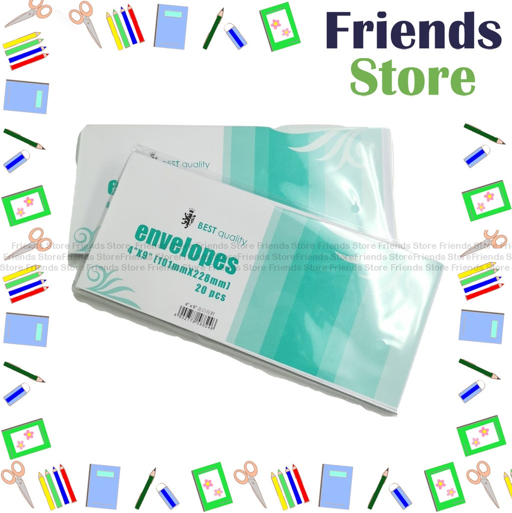 [140162] Others - Best Quality 4" x 9" White Envelope with narrow open 20pcs/pack [2packs]