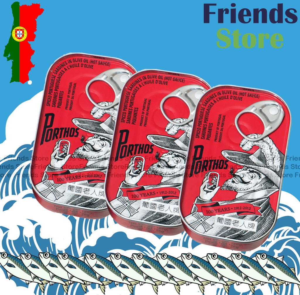 PORTHOS - Spiced Sardines in Olive oil (red) (125g X 3 cans)