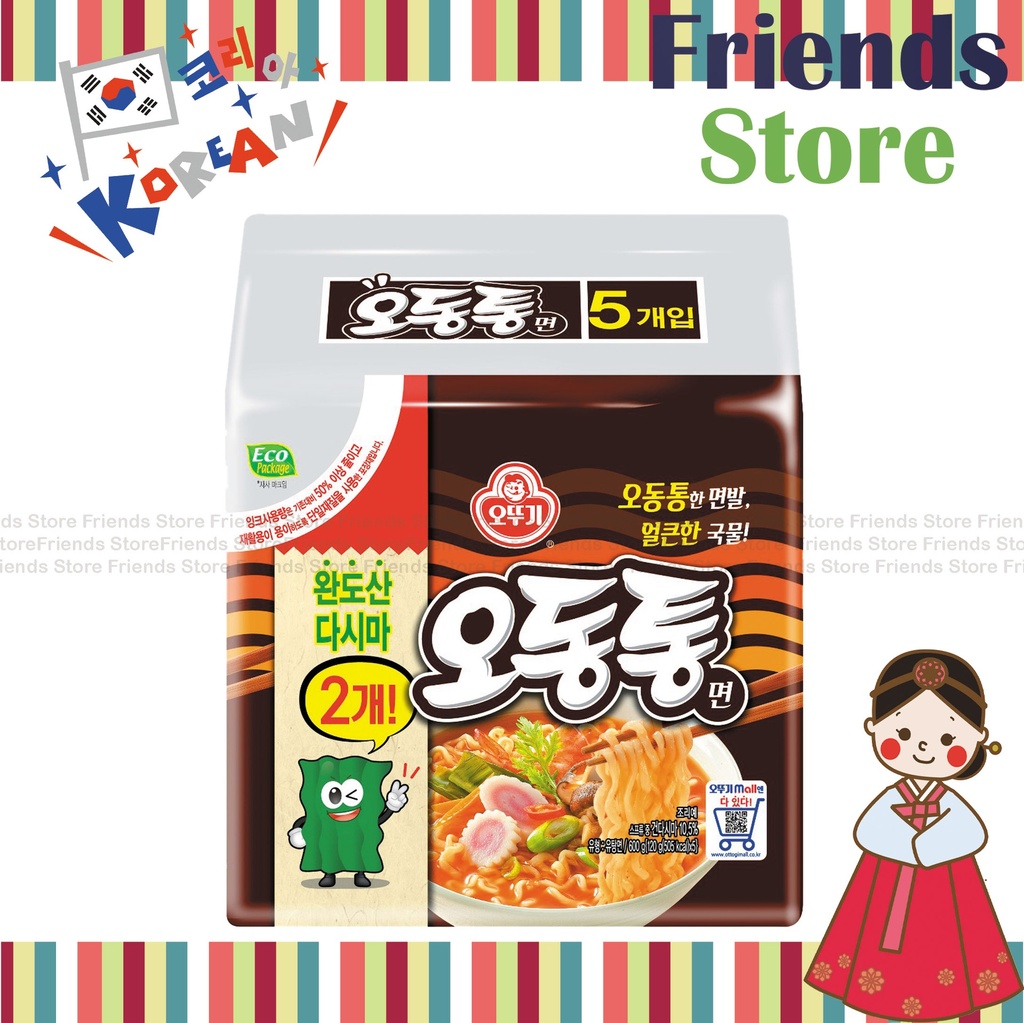 Ottogi - บะหมี่กึ่งสำเร็จรูปเกาหลี Odongtong (บรรจุ 5 ซอง) (120 กรัม X 5)