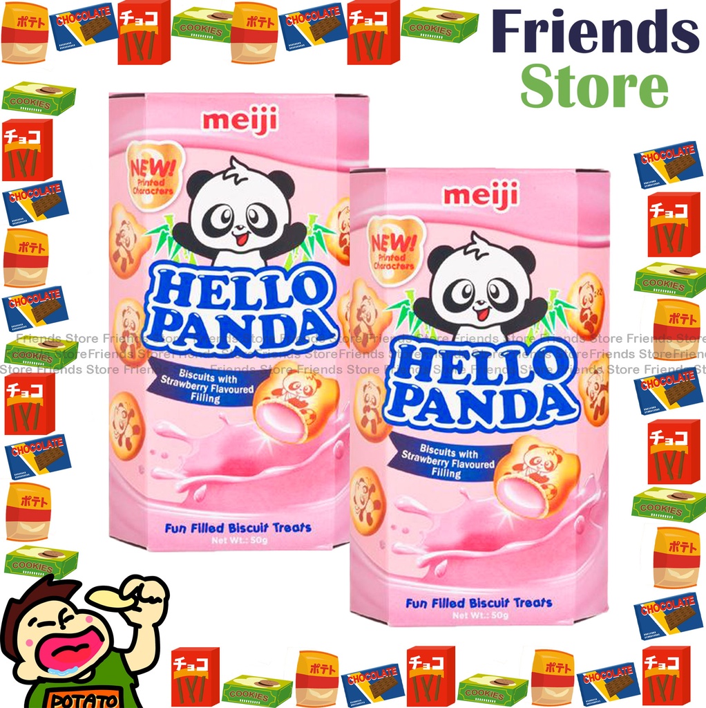 meiji - Hellopanda Strawberry Flavour  (粉紅色盒) (50g X 2)