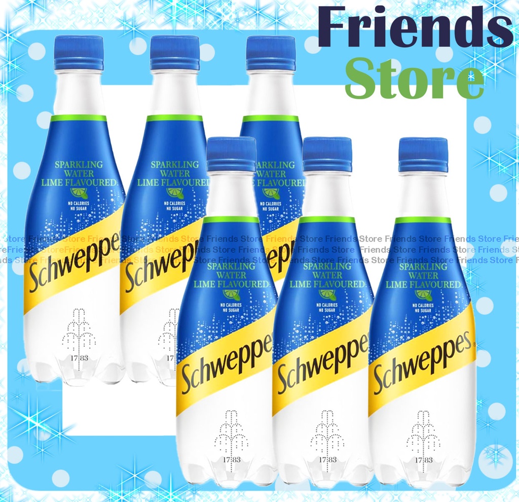 Schweppes - Sparkling Water Lime Flavoured (410ml X 6)