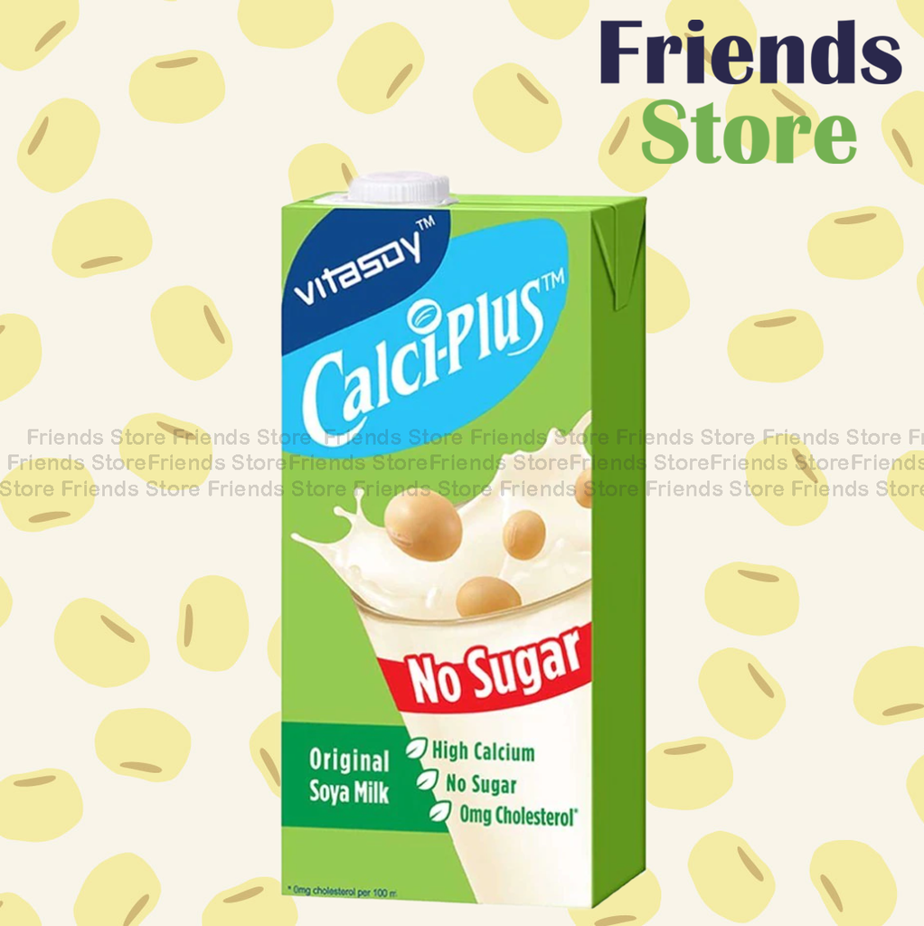 Vitasoy - [家庭裝 大支] Calci-Plus High Calcium 無糖เครื่องดื่มถั่วเหลืองไม่หวาน (綠色盒) (1000ml)