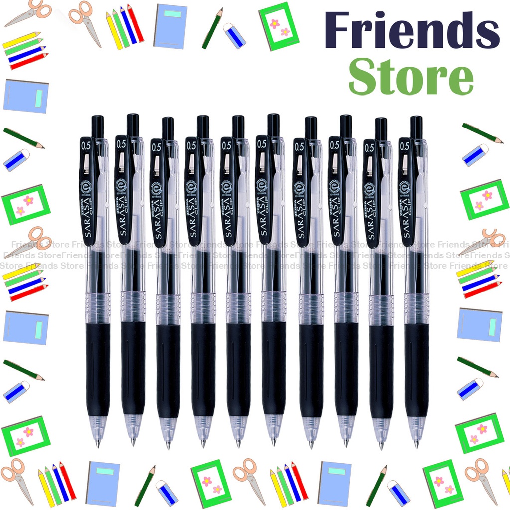 Zebra 斑馬牌 - [10pcs] Sarasa Retractable 0.5mm Gel Pen (JJ15-BK) สีดำ X 10