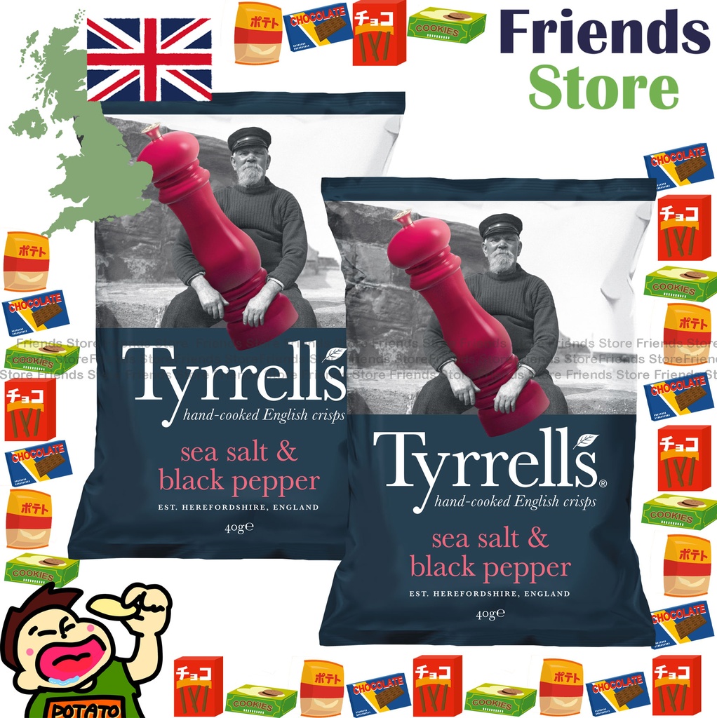 [4004435C] Tyrrells - <小包裝> มันฝรั่งทอดกรอบรสเกลือทะเลและพริกไทยดำ (40g X 2)