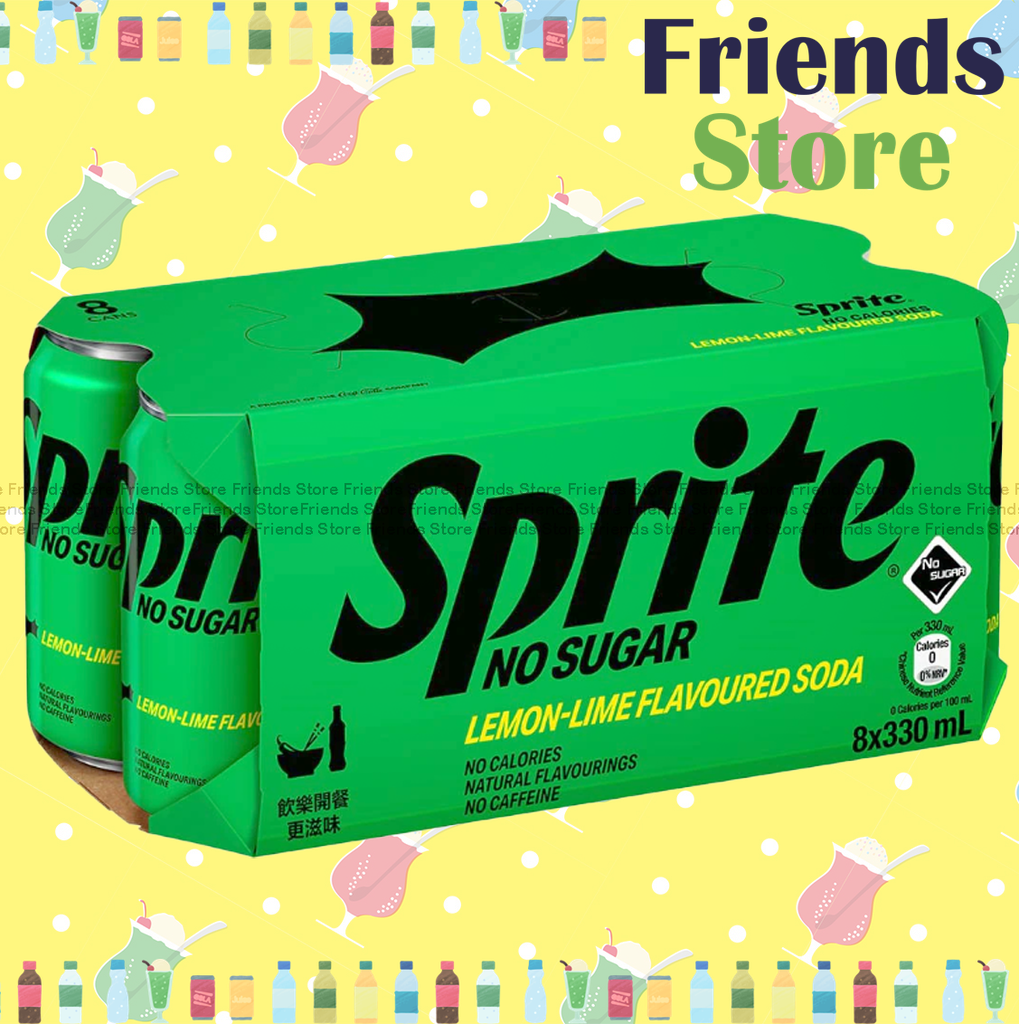 Sprite - (No Sugar無糖) Lemon-Lime Flavoured Soda Drink(330ml X 8) New/old packing randomly distrubuted